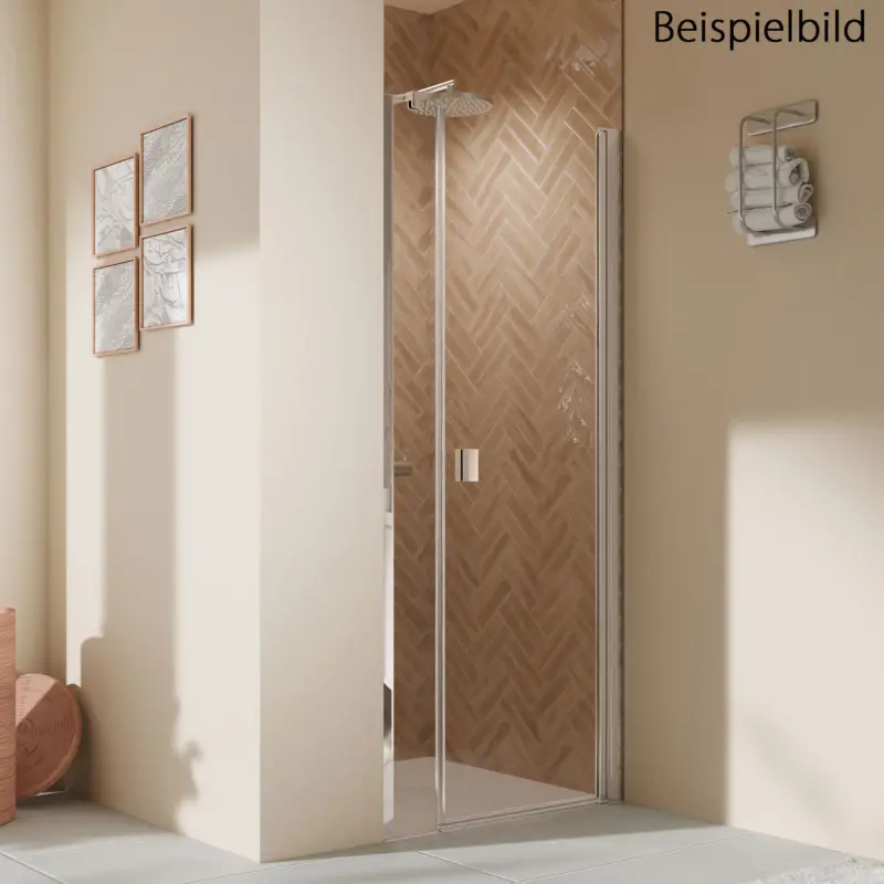 Breuer Elana 2.0 eckig Drehtür mit Nebenteil für Nische Türanschlag rechts Satiniert 120 cm - Weiß matt Markenprodukt