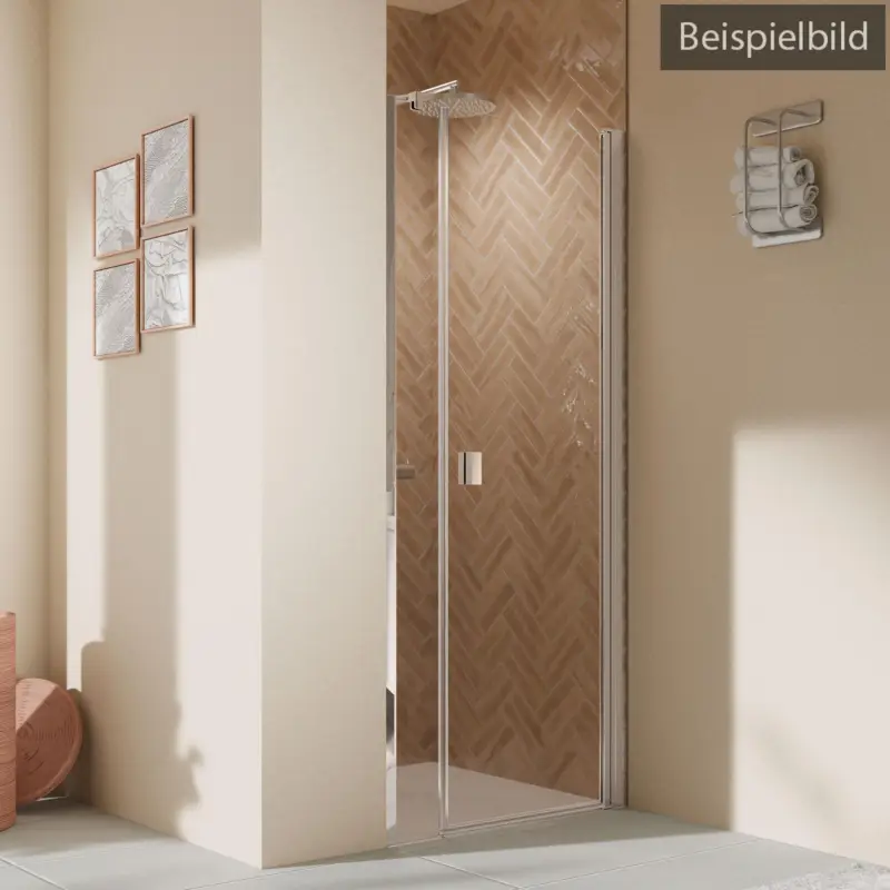 Breuer Elana 2.0 eckig Black Edition Drehtür mit Nebenteil für Nische Türanschlag rechts Bronce getönt 120 cm - Schwarz matt Beliebt