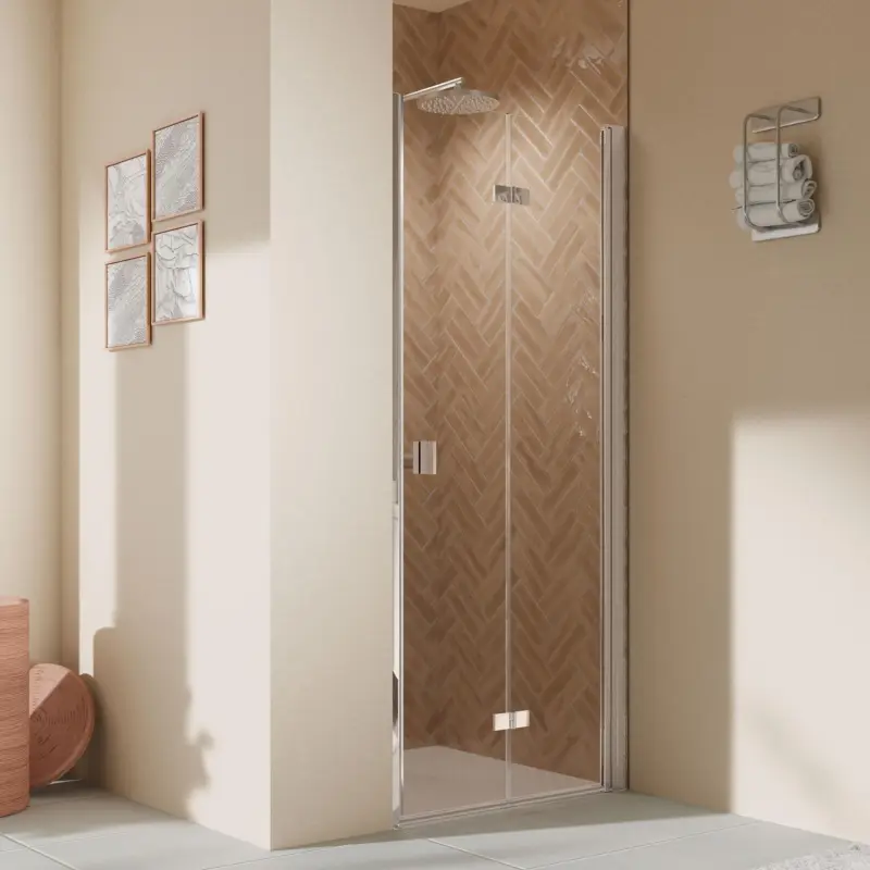 Top-Preis Breuer Elana 2.0 eckig Drehfalttür 2-teilig für Nische oder Badewannenseitenwand (auf Wanne) Türanschlag rechts Klarglas hell 100 cm - Alu Chromeffekt