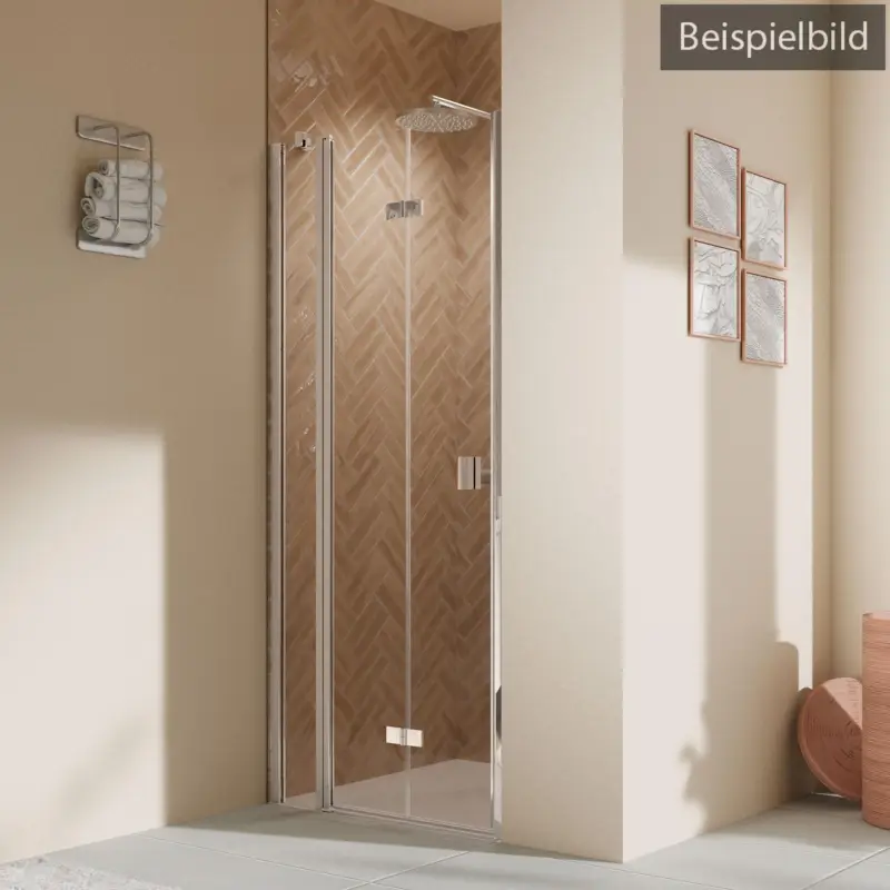 Breuer Elana 2.0 eckig Black Edition Drehfalttür mit Festteil für Nische oder Badewannenseitenwand (auf Wanne) Türanschlag links Bronce getönt 100 cm - Schwarz matt Billig