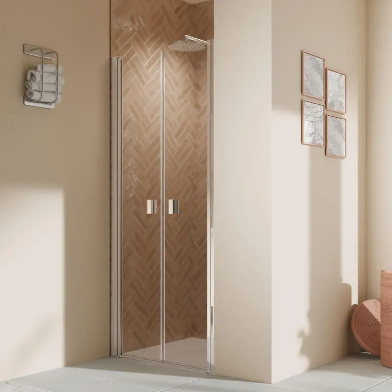 Breuer Elana 2.0 eckig Pendeltür für Nische oder Badewannenseitenwand (auf Wanne) Klarglas hell 100 cm - Alu Chromeffekt Finale Aktion