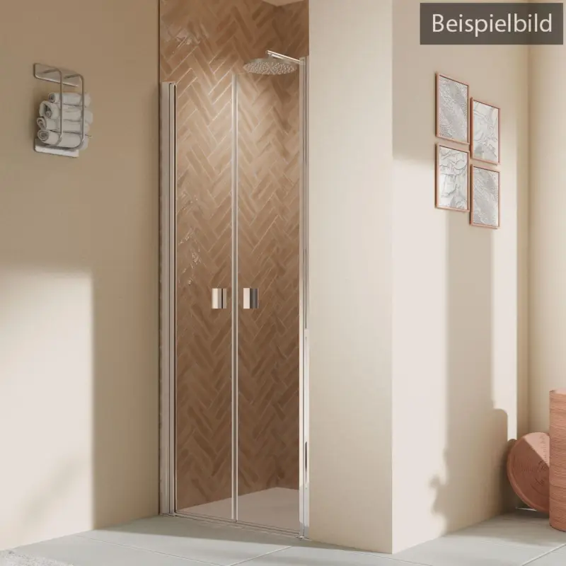 Breuer Elana 2.0 eckig Pendeltür für Nische oder Badewannenseitenwand (auf Wanne) Terrazzo 100 cm - Alu Chromeffekt Günstig