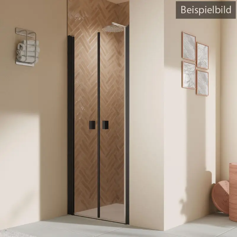 Breuer Elana 2.0 eckig Black Edition Pendeltür für Nische oder Badewannenseitenwand (auf Wanne) Intima 100 cm - Schwarz matt Finale Aktion