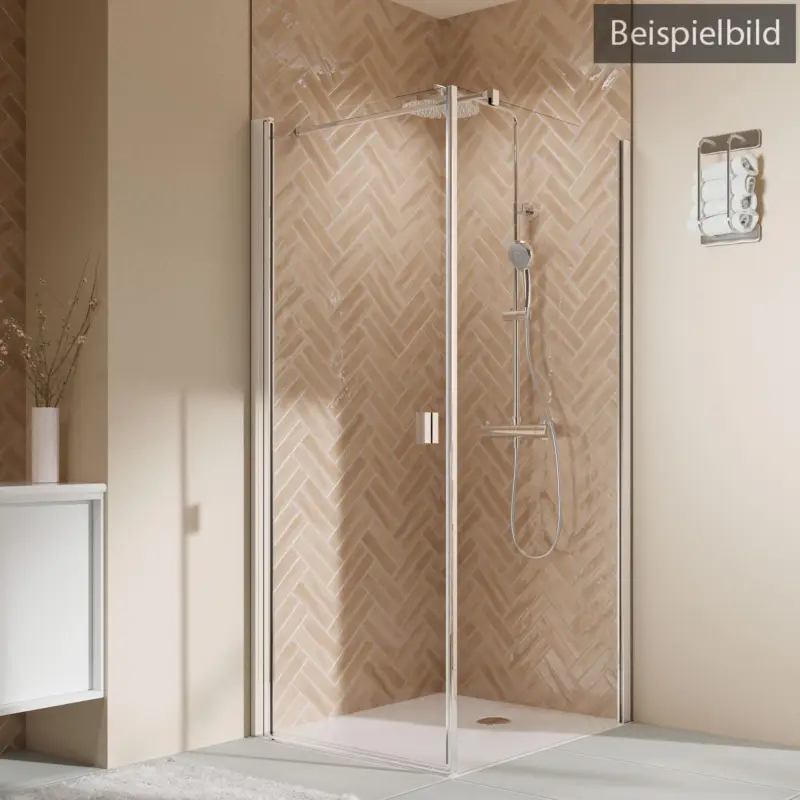 Breuer Elana 2.0 eckig Drehtür für Seitenwand oder Badewannen-SW (neben Wanne) Türanschlag links Bella C 100 cm - Alu Silber matt Sonderangebot