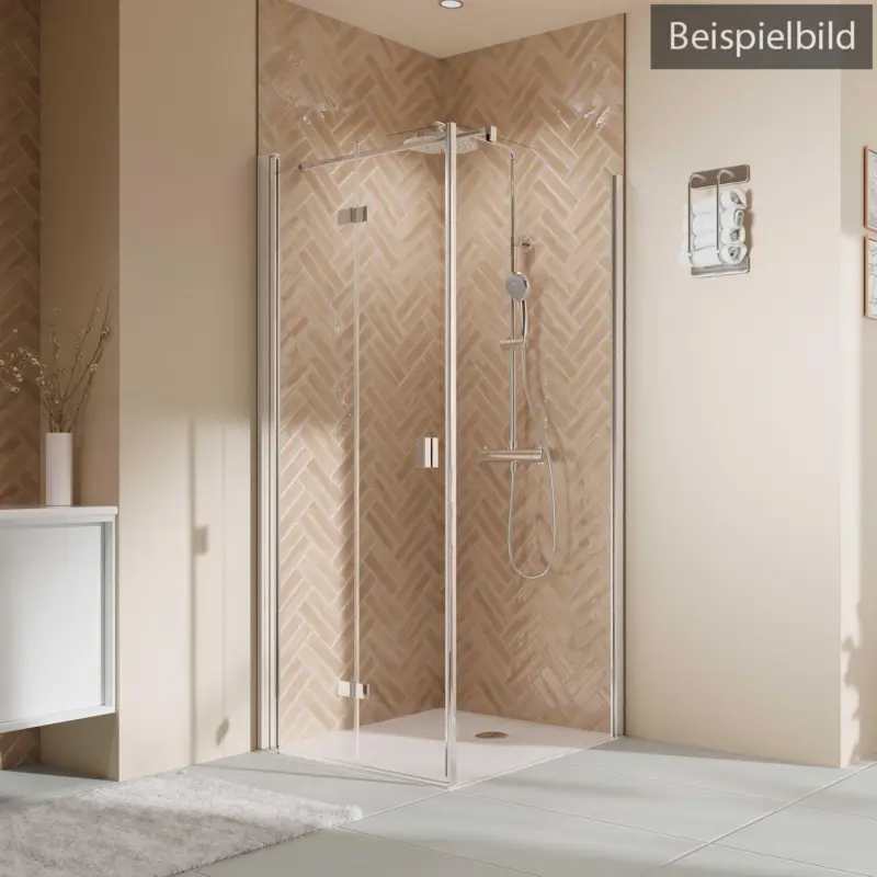 Breuer Elana 2.0 eckig Drehfalttür 2-teilig für Seitenwand oder Badewannen-SW (neben Wanne) Türanschlag links Bronce getönt 100 cm - Alu Chromeffekt Heißes Angebot