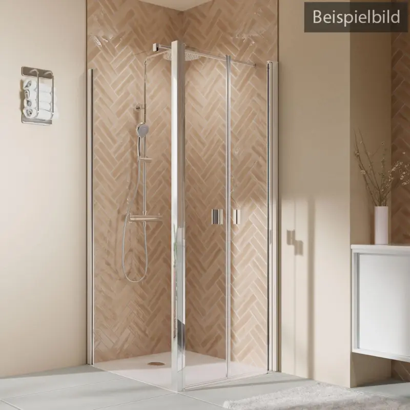 Breuer Elana 2.0 eckig Seitenwand für Pendeltür Wandanschlag links Terrazzo 90 cm - Alu Silber matt Begrenztes Angebot
