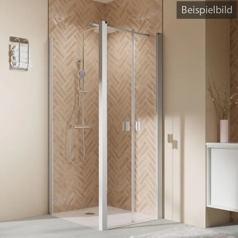 Breuer Elana 2.0 eckig Seitenwand für Pendeltür Wandanschlag links Satiniert 80 cm - Weiß matt Saisonangebot