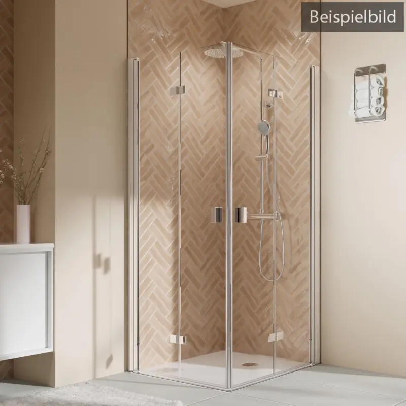 Breuer Elana 2.0 eckig Eckeinstieg Drehfalttür 4-teilig Mastercarre 75 x 90 cm - Alu Silber matt Angebot