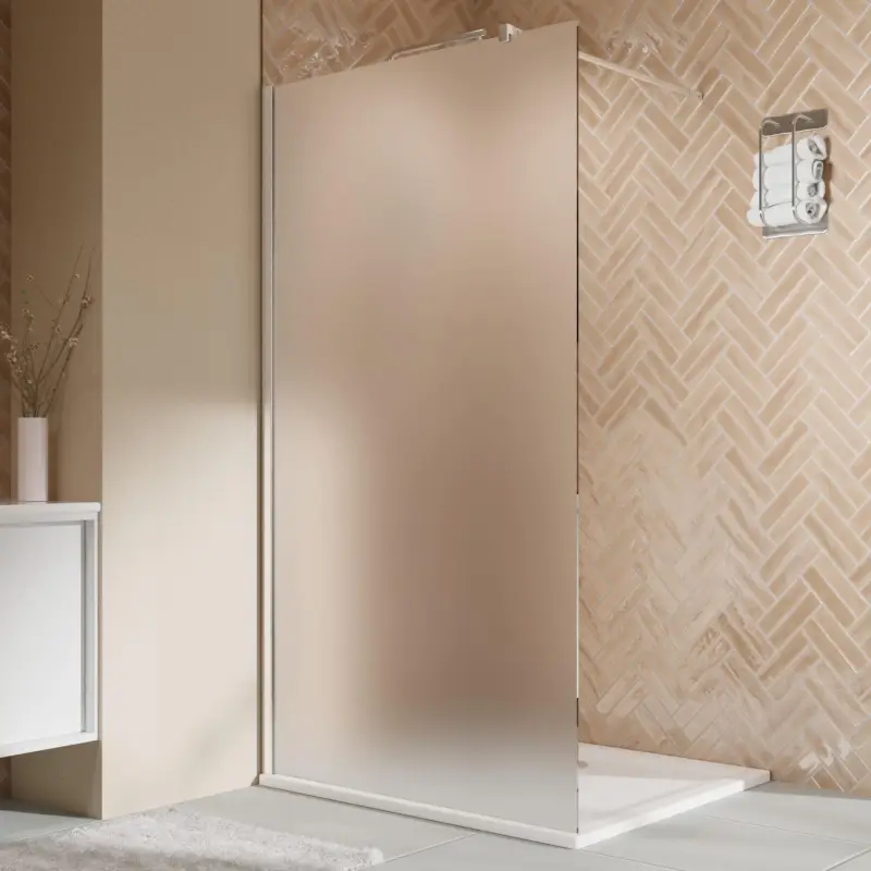 Neu Breuer Elana 2.0 eckig Walk-In Duschwand alleinstehend Satiniert 90 cm - Alu Chromeffekt