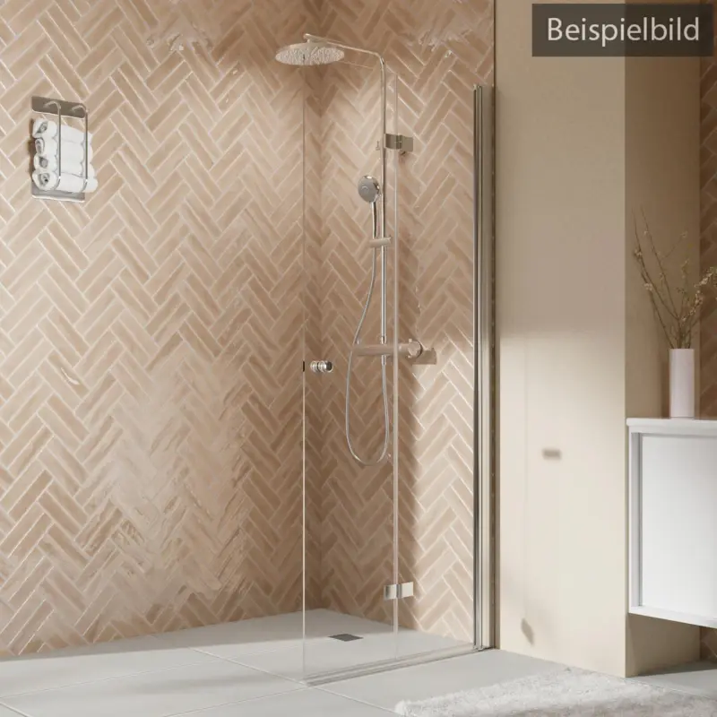 Breuer Elana 2.0 rund Walk-In Drehfalttür alleinstehend Türanschlag rechts Intima 120 cm - Alu Silber matt Heißes Angebot