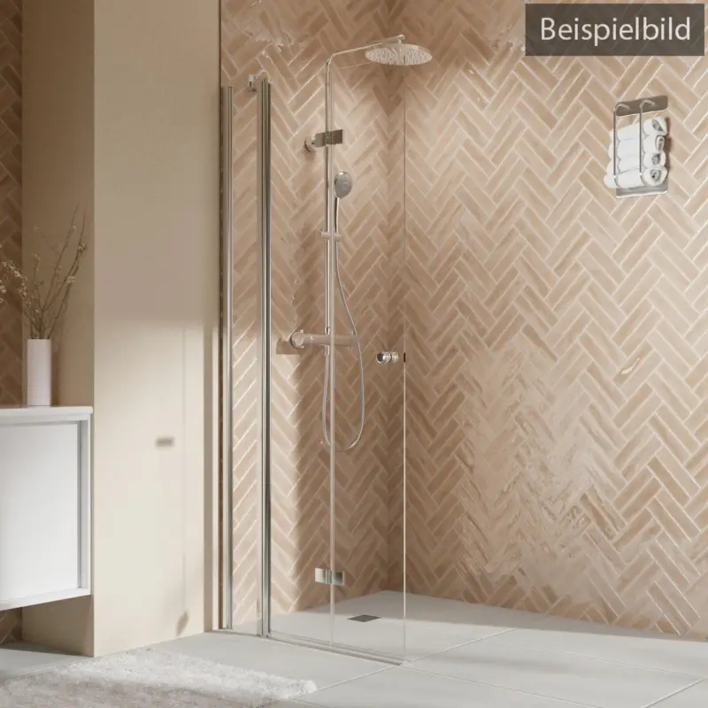 Breuer Elana 2.0 rund Walk-In Drehfalttür mit Festteil alleinstehend Türanschlag links Bella C 120 cm - Alu Chromeffekt Aktuell