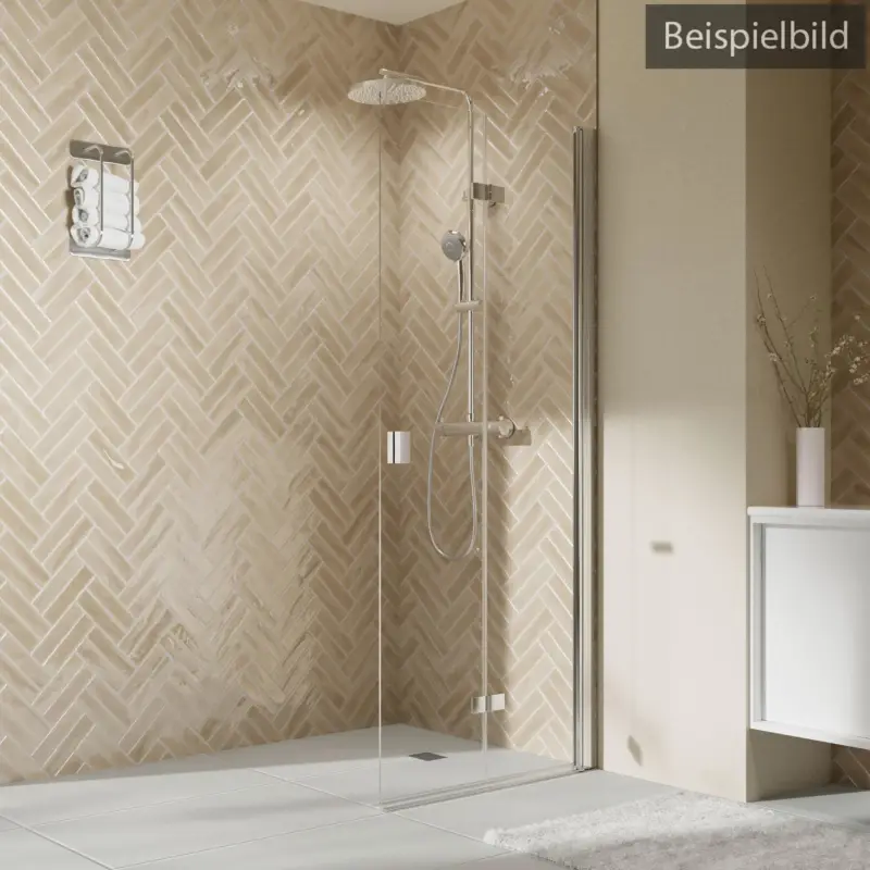 Breuer Elana 2.0 eckig Walk-In Drehfalttür alleinstehend Türanschlag rechts Intima 120 cm - Alu Silber matt Meistverkauft
