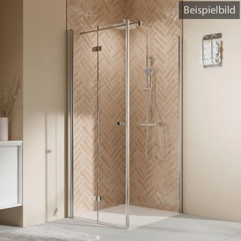 Breuer Elana 2.0 rund Seitenwand für Drehtür oder Drehfalttür Wandanschlag rechts Klarglas hell mit DualPlus 80 cm - Weiß matt Heißes Angebot