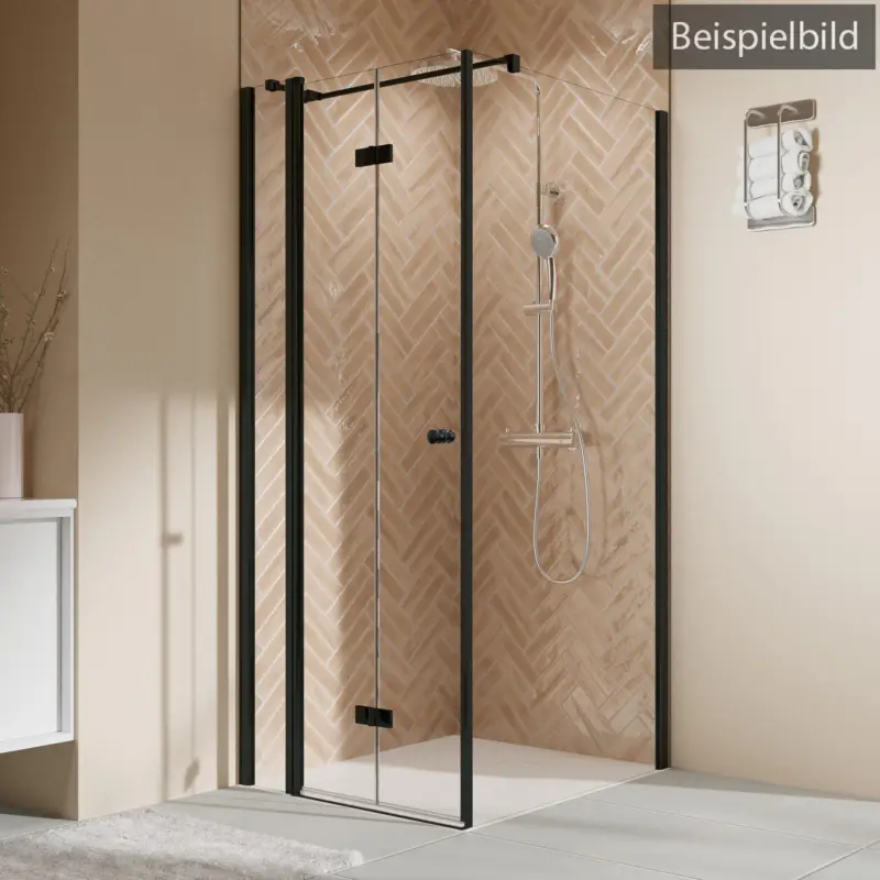 Breuer Elana 2.0 rund Black Edition Seitenwand für Drehtür oder Drehfalttür Wandanschlag rechts Intima 100 cm - Schwarz matt Neuheit