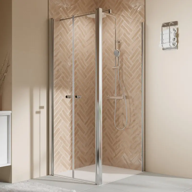 Breuer Elana 2.0 rund Seitenwand für Pendeltür Wandanschlag rechts Klarglas hell 90 cm - Alu Chromeffekt Top-Preis