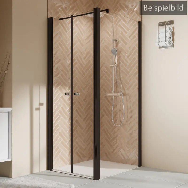 Breuer Elana 2.0 rund Black Edition Seitenwand für Pendeltür Wandanschlag rechts Mastercarre 100 cm - Schwarz matt Preis Gesenkt