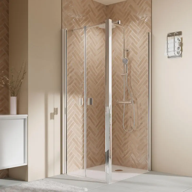 Mega-Angebot Breuer Elana 2.0 eckig Seitenwand für Pendeltür Wandanschlag rechts Klarglas hell 90 cm - Alu Chromeffekt