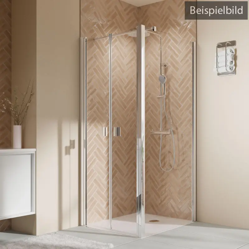 Breuer Elana 2.0 eckig Seitenwand für Pendeltür Wandanschlag rechts Satiniert 80 cm - Alu Chromeffekt Finale Aktion