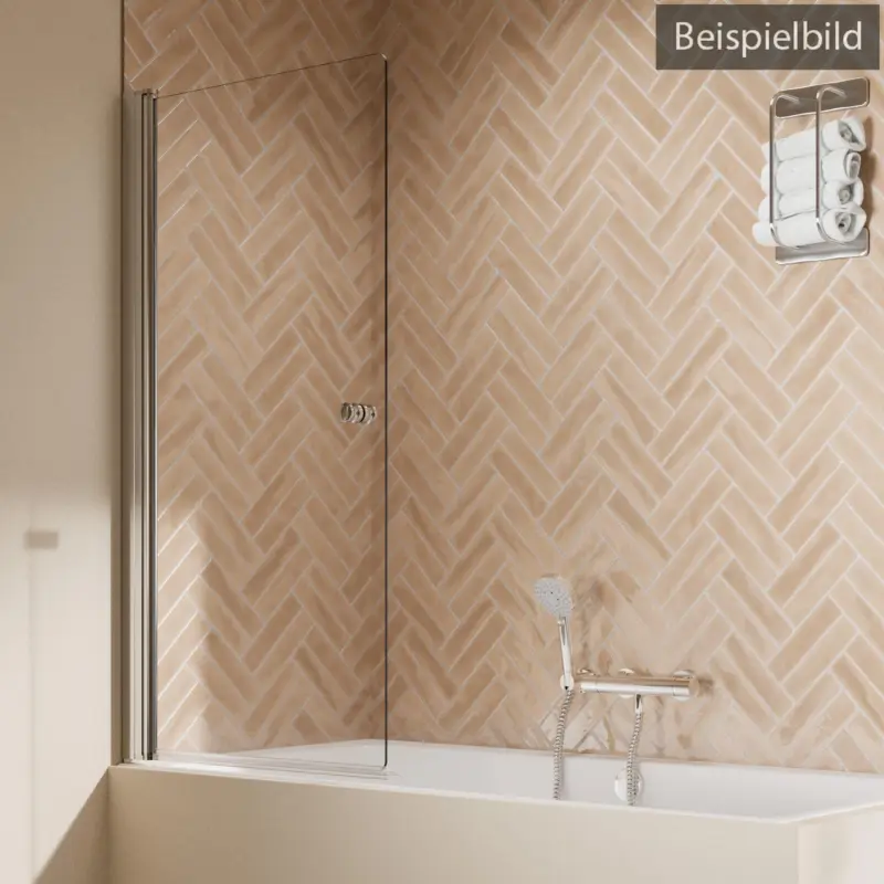 Günstig Breuer Elana 2.0 rund Drehtür für Badewanne Terrazzo 90 cm - Schwarz matt