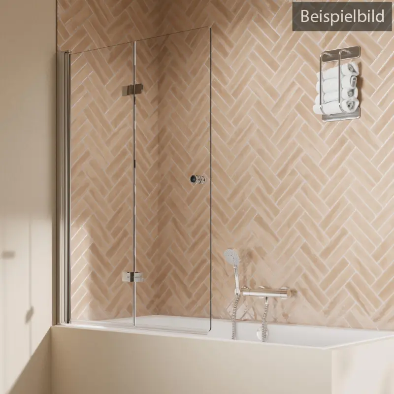 Breuer Elana 2.0 rund Drehfalttür für Badewanne 2-teilig Türanschlag links Mastercarre 100 cm - Schwarz matt Aktuell