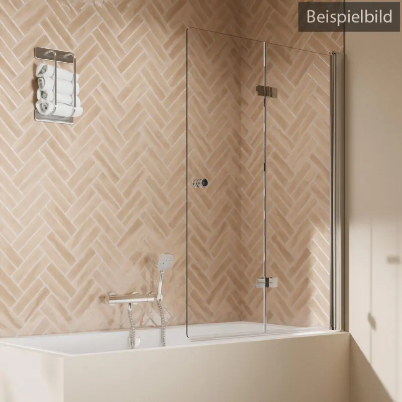 Breuer Elana 2.0 rund Drehfalttür für Badewanne 2-teilig Türanschlag rechts Bronce getönt 100 cm - Alu Silber matt Mega-Angebot