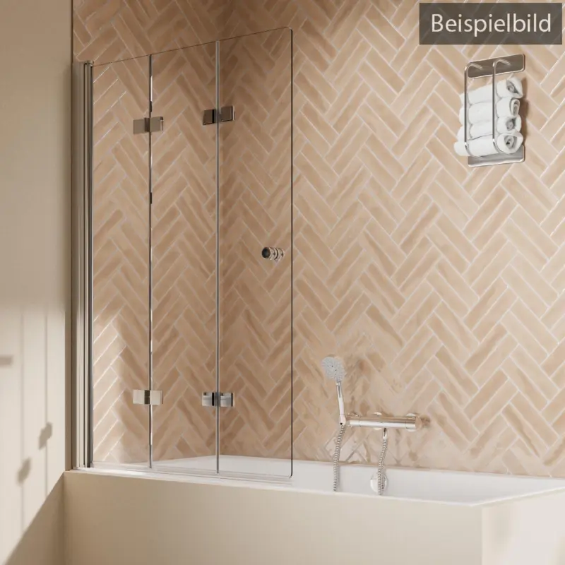 Beliebt Breuer Elana 2.0 rund Drehfalttür für Badewanne 3-teilig Türanschlag links Grau getönt 120 cm - Alu Silber matt