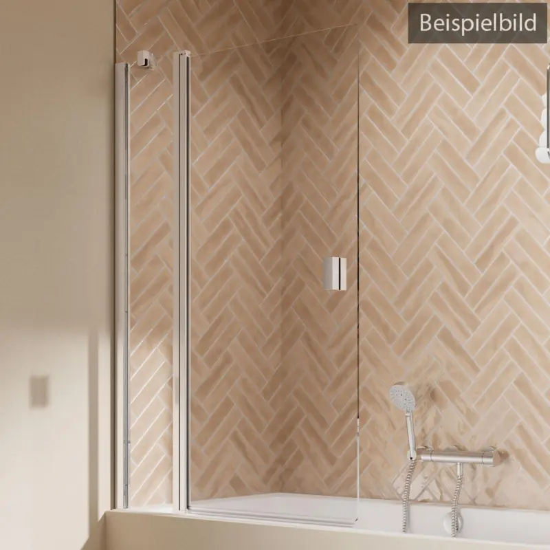 Markenprodukt Breuer Elana 2.0 eckig Drehtür mit Festteil für Badewanne Türanschlag links Satiniert 100 cm - Schwarz matt