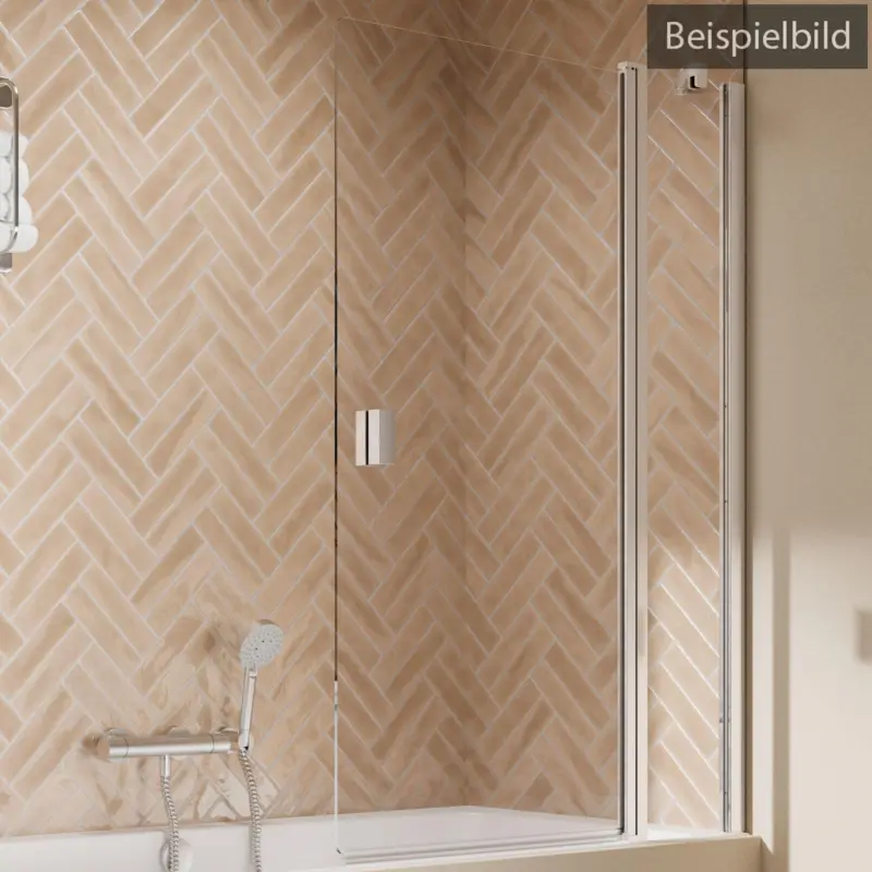 Breuer Elana 2.0 eckig Drehtür mit Festteil für Badewanne Türanschlag rechts Klarglas hell mit DualPlus 100 cm - Weiß matt Online Kaufen
