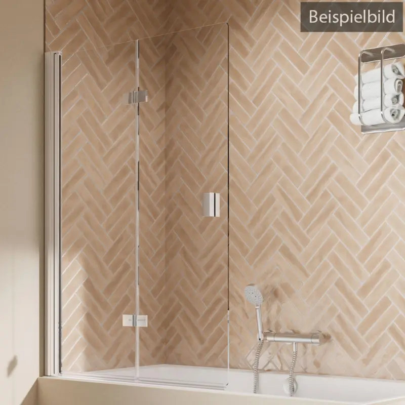 Nur Für Kurze Zeit Breuer Elana 2.0 eckig Drehfalttür für Badewanne 2-teilig Türanschlag links Grau getönt 120 cm - Alu Silber matt