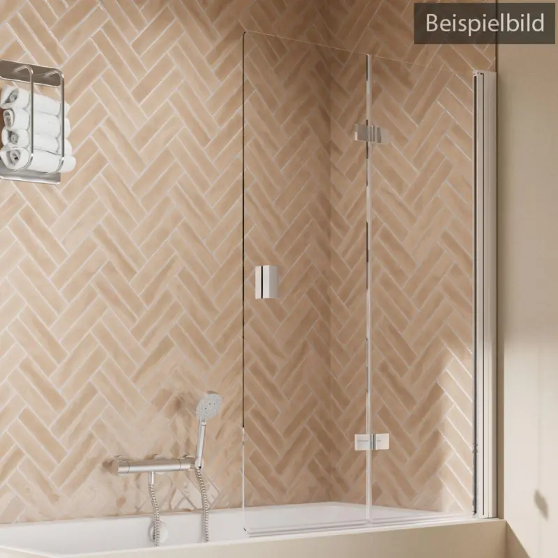 Meistverkauft Breuer Elana 2.0 eckig Drehfalttür für Badewanne 2-teilig Türanschlag rechts Bronce getönt 100 cm - Alu Chromeffekt
