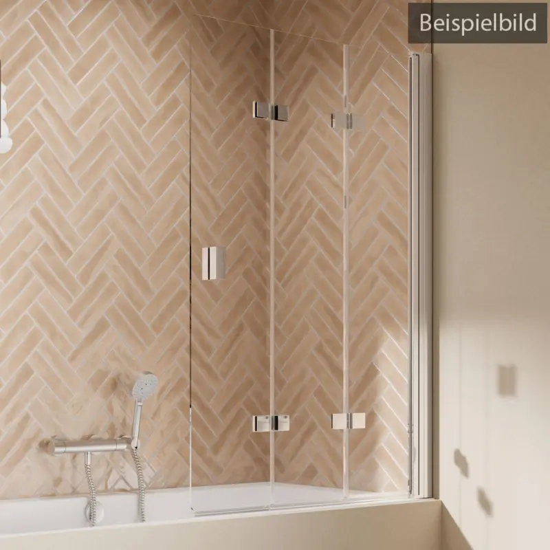 Breuer Elana 2.0 eckig Drehfalttür für Badewanne 3-teilig Türanschlag rechts Grau getönt 120 cm - Alu Silber matt Jetzt Kaufen