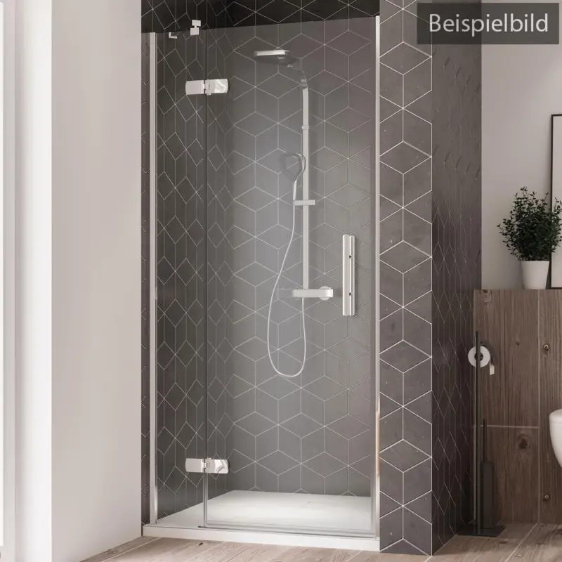 Breuer Avanta Drehtür mit Festteil für Nische Türanschlag links Terrazzo 90 cm - Alu Chromeffekt Rabatt