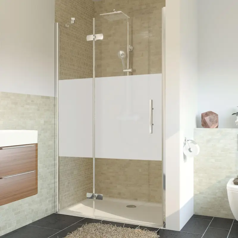 Preis Gesenkt Breuer Avanta Drehtür mit Festteil für Nische Türanschlag links Intima 120 cm - Alu Chromeffekt