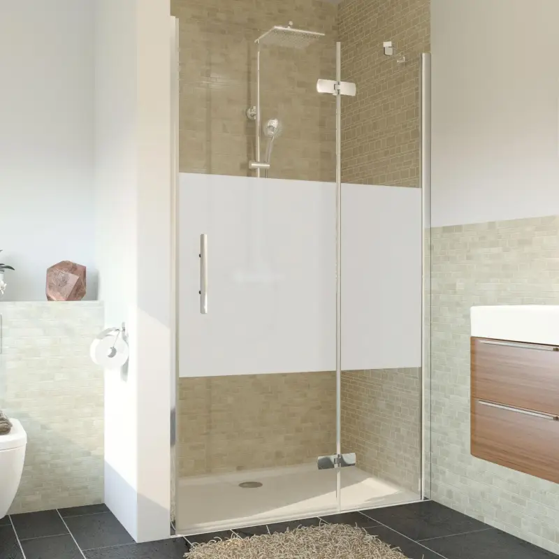 Breuer Avanta Drehtür mit Festteil für Nische Türanschlag rechts Intima 100 cm - Alu Chromeffekt Nur Für Kurze Zeit