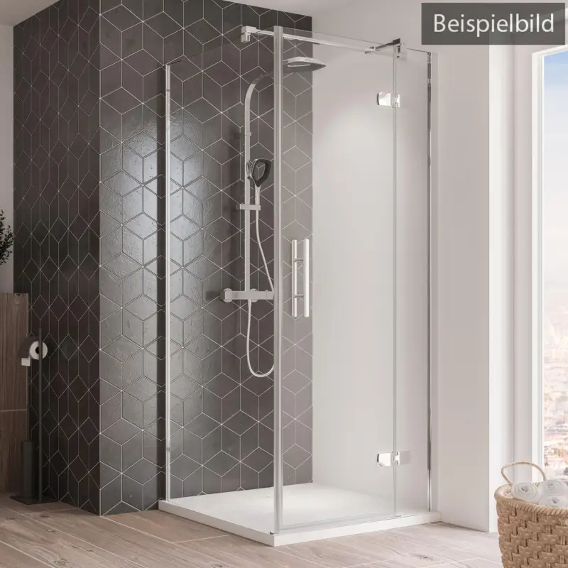 Jetzt Kaufen Breuer Avanta Seitenwand für Drehtür mit Festteil Bella C 75 cm - Alu Chromeffekt