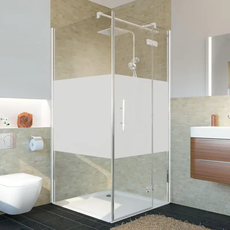 Breuer Avanta Seitenwand für Drehtür mit Festteil Intima 90 cm - Alu Chromeffekt Rabatt