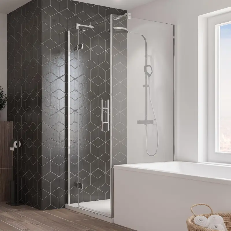 Solange Der Vorrat Reicht Breuer Avanta Badewannenseitenwand für Drehtür mit Festteil (neben Wanne) Klarglas hell mit DualPlus 75 cm - Alu Chromeffekt