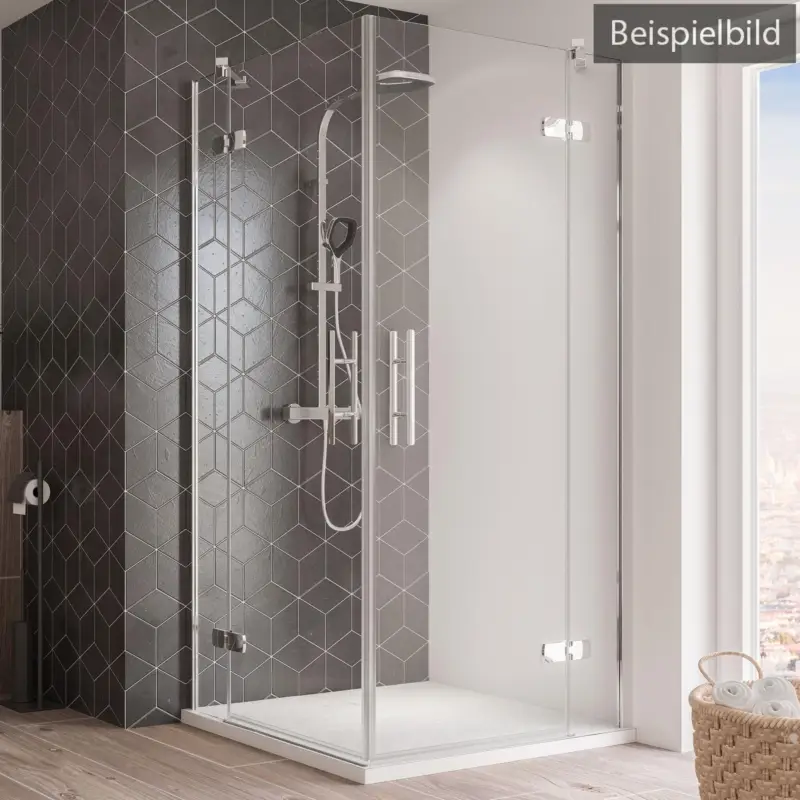 Breuer Avanta Eckeinstieg Drehtür mit Festteil 4-teilig Bella C 90 x 90 cm - Alu Chromeffekt Angebot