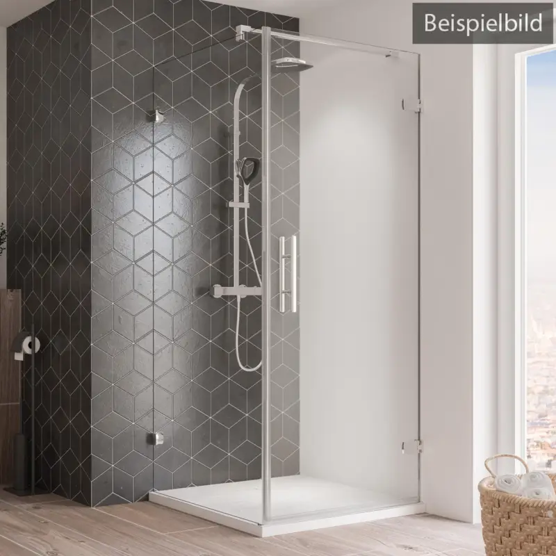 Breuer Avanta Drehtür mit Seitenwand links Terrazzo Sondermaß - Hochglanz verchromt (inkl. Aufmaß) Neu Im Sortiment