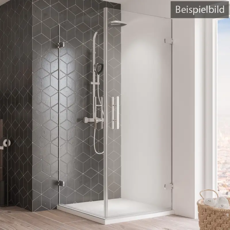 Breuer Avanta Eckeinstieg Drehtür 2-teilig Terrazzo Sondermaß - Hochglanz verchromt (inkl. Aufmaß) Top-Angebot