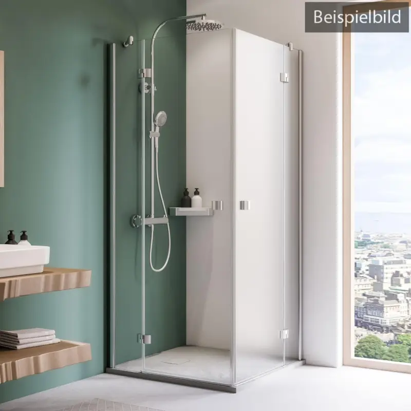 Nur Für Kurze Zeit Breuer Espira Eckeinstieg Drehtür mit Festteil 4-teilig Terrazzo 75 x 80 cm - Alu Chromeffekt