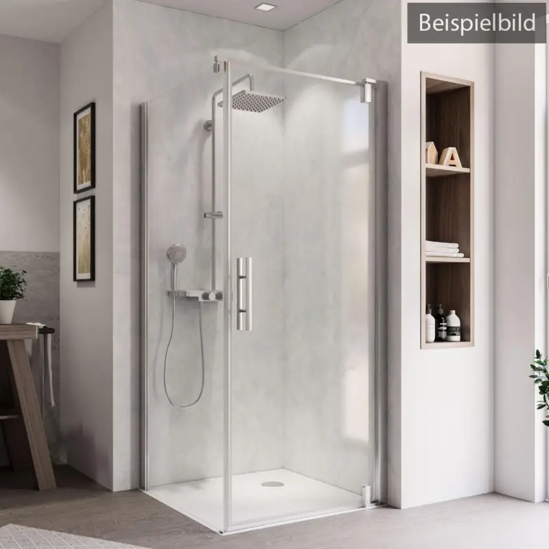 Letzte Chance Breuer Europa Design Seitenwand für Drehtür Wandanschlag links Satiniert 120 cm - Alu Chromeffekt