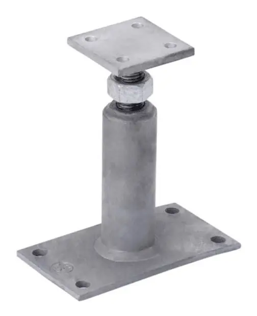 Markenprodukt Stroxx Pfostenträger Typ P, höhenverstellbar zum Aufdübeln, 140 mm, feuerverzinkt