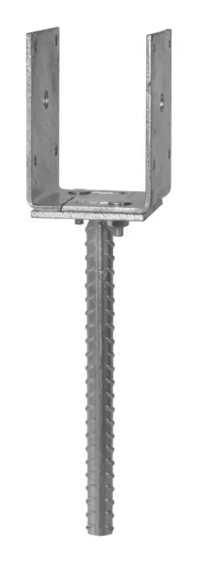 Beliebt Stroxx Pfostenträger U-Form mit Riffeldolle 250 mm, für Pfosten von 70 - 120 mm, feuerverzinkt
