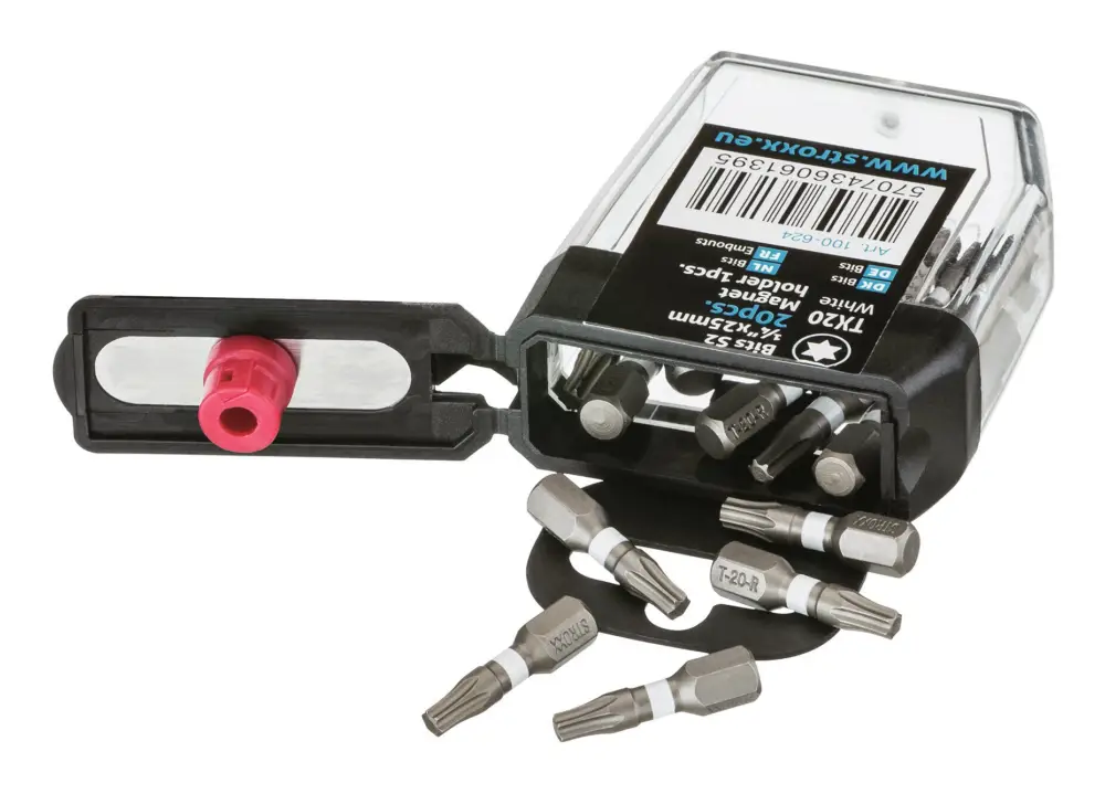 Finale Aktion Stroxx Bits S2, 25 mm 1/4", mit Farbring weiß, Torx, TX 20, 20 Stück