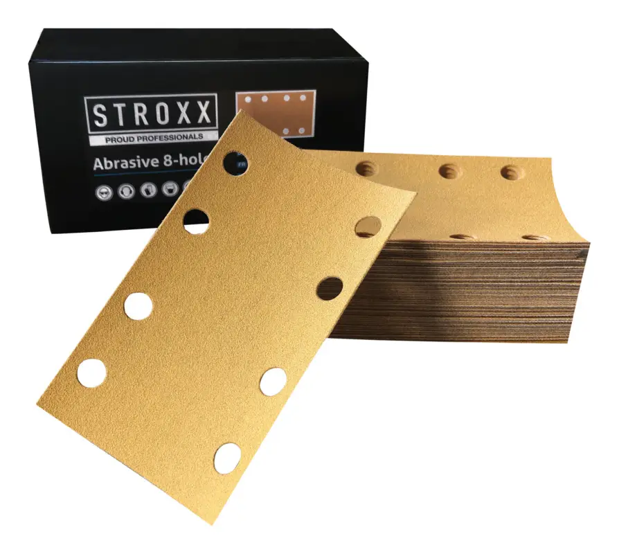 Geprüft Stroxx Schleifstreifen Abrasive, 81 x 133 mm, 8-fach gelocht, K240, 100 Stück