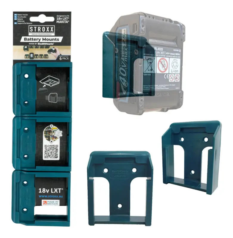 Letzte Chance Stroxx Stealthmounts Batterie Halterung für Makita, blau, 6er Pack