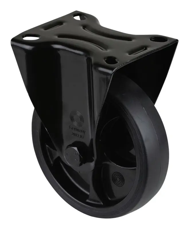 Neu BS Rollen Bockrolle L810.B44.126.06 Ø 125 mm, B 32 mm, 120 kg mit Anschraubplatte Schwarz