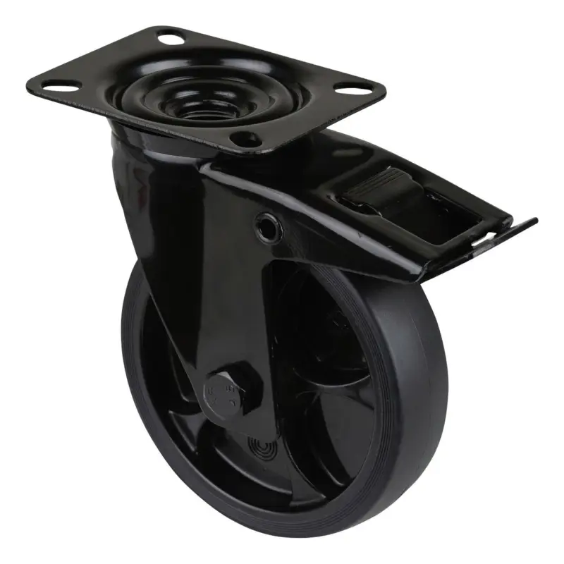 Zertifiziert BS Rollen Lenkrolle L820.B44.126.06 mit Platte, Ø 200 B 45 mm, 200 kg TPR