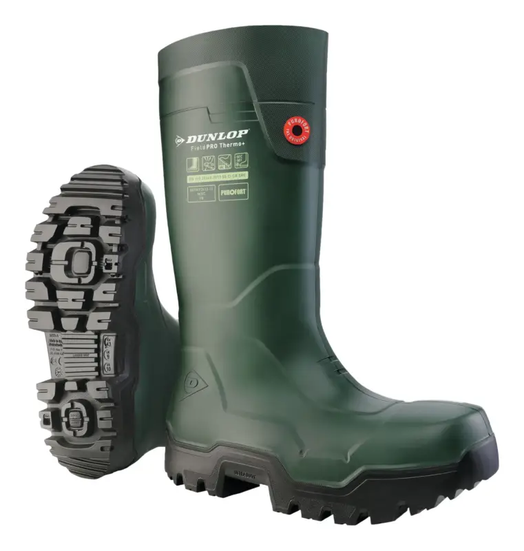 Dunlop FieldPro Stiefel Thermo + Green, CI CR SR F0 LG, S5L, Größe 38 Purofort (Verpackungseinheit 1 Paar) Ausverkauf